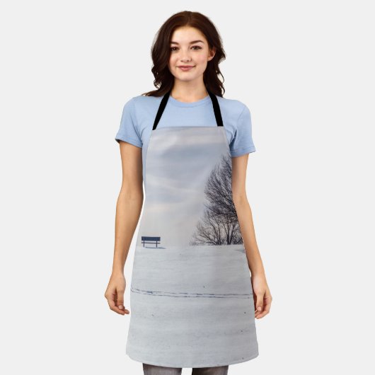 Bench on Snow Covered Hill Schort (Gedragen)