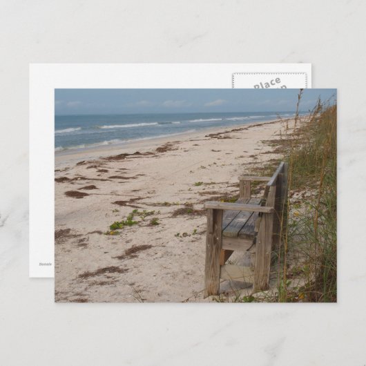 Bench op de strand briefkaart (Voorkant / Achterkant)