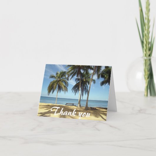 Bench op het strand dank je wel kaart (Voorkant)