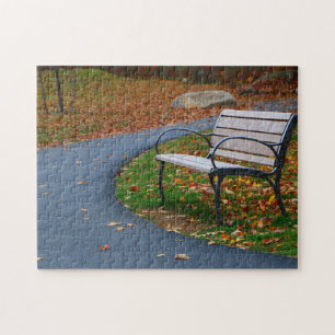 Bench op het Wandelse Colorful Herfst Family Fun Legpuzzel