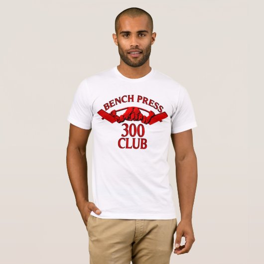 Bench Press 300 Club Red T-shirt (Voorkant volledig)