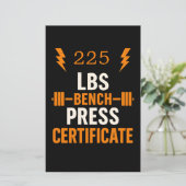 Bench Press Achievement Certificate for Gym (Staand voorkant)