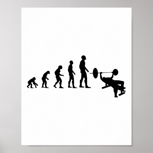 Bench Press Bodybuilding Funny Evolution Strength  Poster (Voorkant)