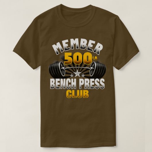 Bench Press Club van 500 pond T-shirt (Design voorkant)