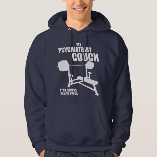 Bench Press - Mijn psychiater bank - Bodybuilding Hoodie (Voorkant)