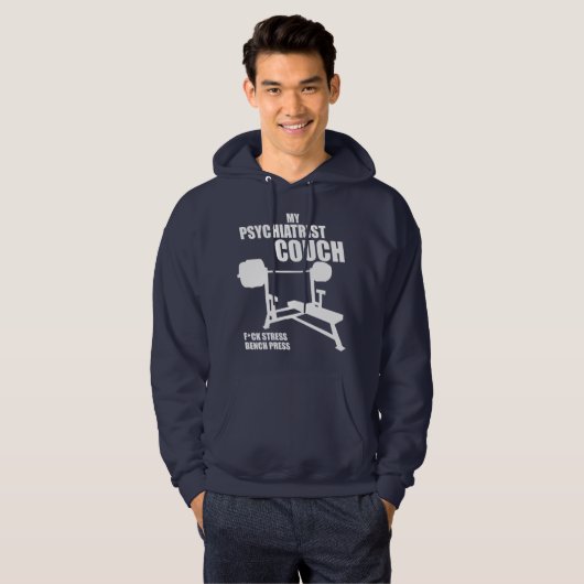 Bench Press - Mijn psychiater bank - Bodybuilding Hoodie (Voorkant volledig)