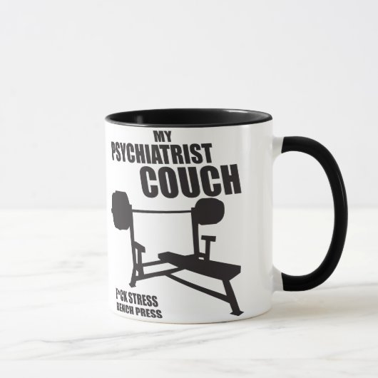 Bench Press - Mijn psychiater bank - Bodybuilding Mok (Rechts)