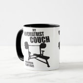 Bench Press - Mijn psychiater bank - Bodybuilding Mok (Voorkant links)