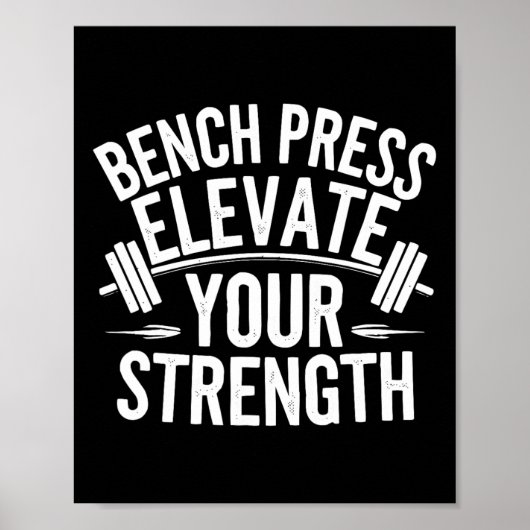Bench Press oefening Bodybuilding Fitness Workout Poster (Voorkant)