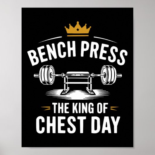Bench Press oefening Bodybuilding Fitness Workout Poster (Voorkant)