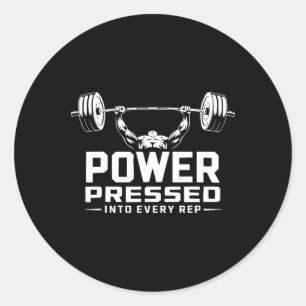 Bench Press oefening Bodybuilding Fitness Workout Ronde Sticker