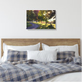 Bench & Sunbeams 17x11,75 inch Canvas Afdruk (Insitu (Slaapkamer))