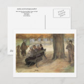 Bench, vier personen & Baby, Van Gogh Fine Art Briefkaart (Voorkant / Achterkant)