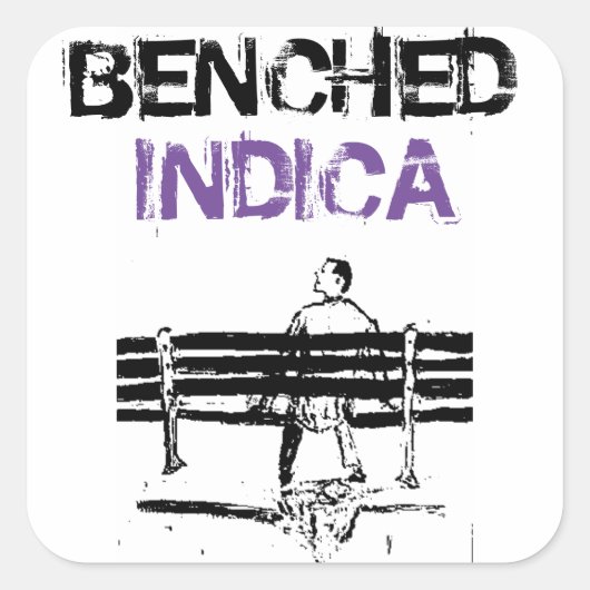 BENCHED INDICA VIERKANTE STICKER (Voorkant)