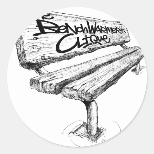 benchwarmers_logo_sharpened mid ronde sticker (Voorkant)