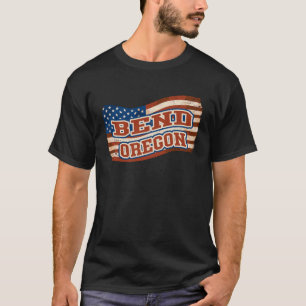 Bend City Oregon  Amerikaanse vlag T-shirt