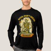 Bend, Don't Break (Botten) Halloween Skeleton Yoga Tri-Blend Shirt (Voorkant volledig)