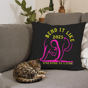  "Bend It Like 2025" Yoga Cat Kussen