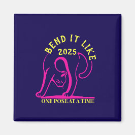  "Bend It Like 2025" Yoga Cat Magneet