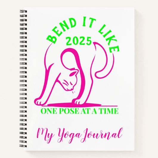 Bend It Like 2025: Yoga Kattenplezier Notitieboek (Voorkant)