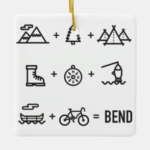 Bend Oregon Activities Equation Logo Keramisch Ornament