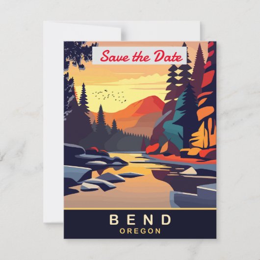 Bend Oregon Berg Rivier Trouw Uitnodiging (Voorkant)