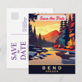 Bend Oregon Berg Rivier Trouw Uitnodiging (Voorkant / Achterkant)