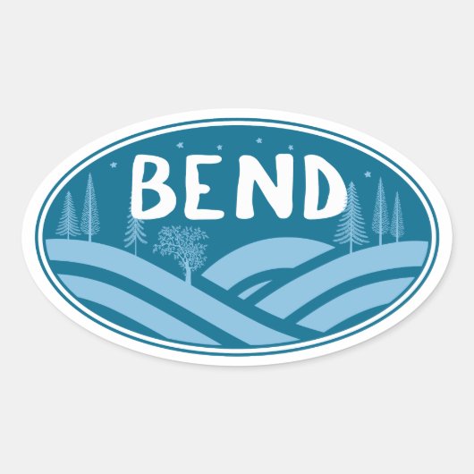 Bend Oregon Buiten Ovale Sticker (Voorkant)