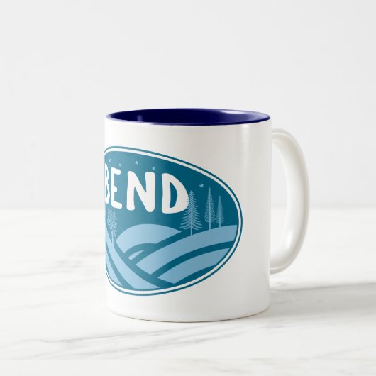 Bend Oregon Buiten Tweekleurige Koffiemok (Voorkant rechts)