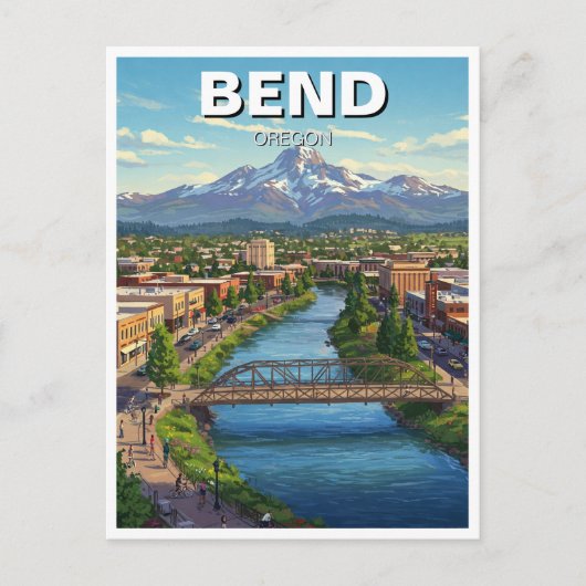 Bend Oregon Coast Travel Briefkaart (Voorkant)