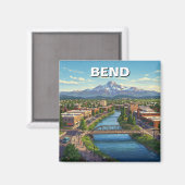 Bend Oregon Coast Travel Briefkaart Magneet (Voorkant / Achterkant)