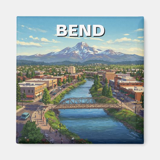 Bend Oregon Coast Travel Briefkaart Magneet (Voorkant)