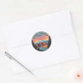 Bend Oregon Coast Travel Briefkaart Ronde Sticker (Envelop)