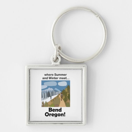 Bend Oregon Dual Season Vibe Weekenduitstap Sleutelhanger (Voorkant)