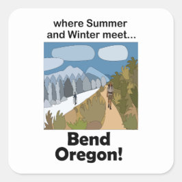 Bend Oregon Dual Season Vibe Weekenduitstap Vierkante Sticker