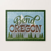 Bend Oregon Fun Retro Snowy Mountains Legpuzzel (Horizontaal)