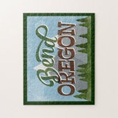 Bend Oregon Fun Retro Snowy Mountains Legpuzzel (Verticaal)