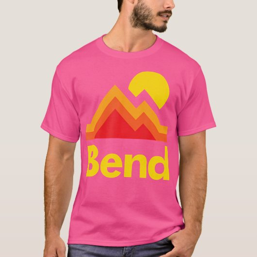 Bend Oregon Hiking Retro  Mountain T-shirt (Voorkant)