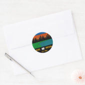 Bend Oregon Mountain Retro Souvenir Ronde Sticker (Envelop)