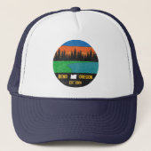  Bend Oregon Mountain Retro Souvenir Trucker Pet (Voorkant)