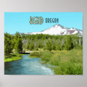 Bend Oregon Mountain Vintage Poster (Voorkant)