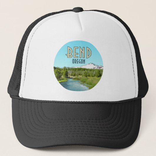 Bend Oregon Mountain Vintage Trucker Pet (Voorkant)