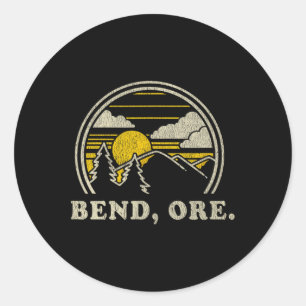 Bend Oregon Of T-Shirt Vintage Wandelen Bergen Te Ronde Sticker