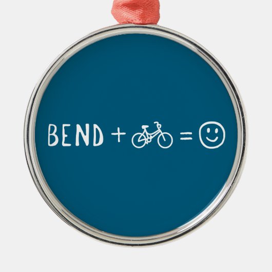Bend Oregon Plus Fietsen Maakt Je Gelukkig Metalen Ornament (Voorkant)