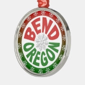 Bend Oregon red green snewflake ornamed Metalen Ornament (Links)