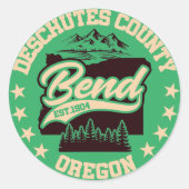 Bend, Oregon Ronde Sticker (Voorkant)