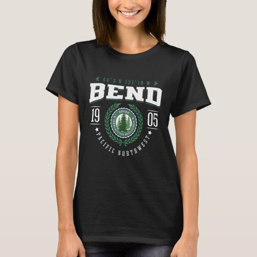 Bend Oregon State Pine Tree OF Souvenir Retro T-shirt (Voorkant)