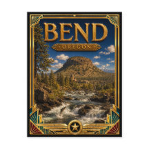 Bend Oregon Vintage Art Deco Gouden Tijdperk