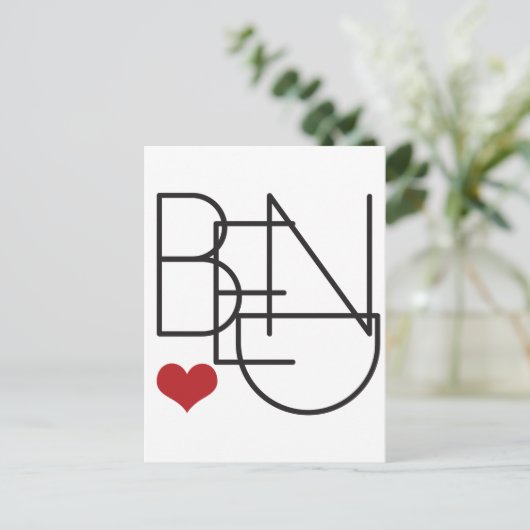 Bend Oregon Word Heart Logo Briefkaart (Staand voorkant)