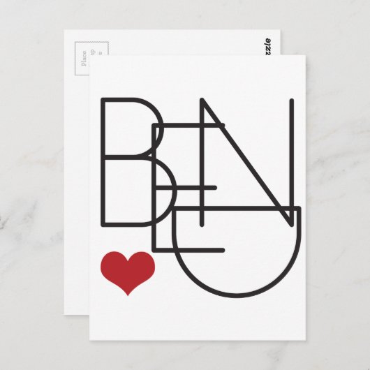 Bend Oregon Word Heart Logo Briefkaart (Voorkant / Achterkant)